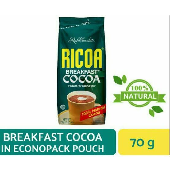 Ricoa Breakfast Cocoa Powder 70g Lazada PH