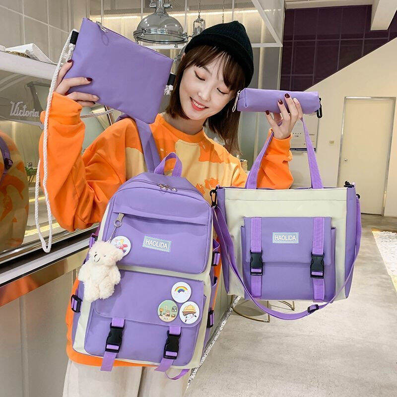 Yuanbang Korean Style Women Backpack School Bag for Teenage Girls Fashion Student Backpack, Adult Unisex, Size: 1 Pack, Purple