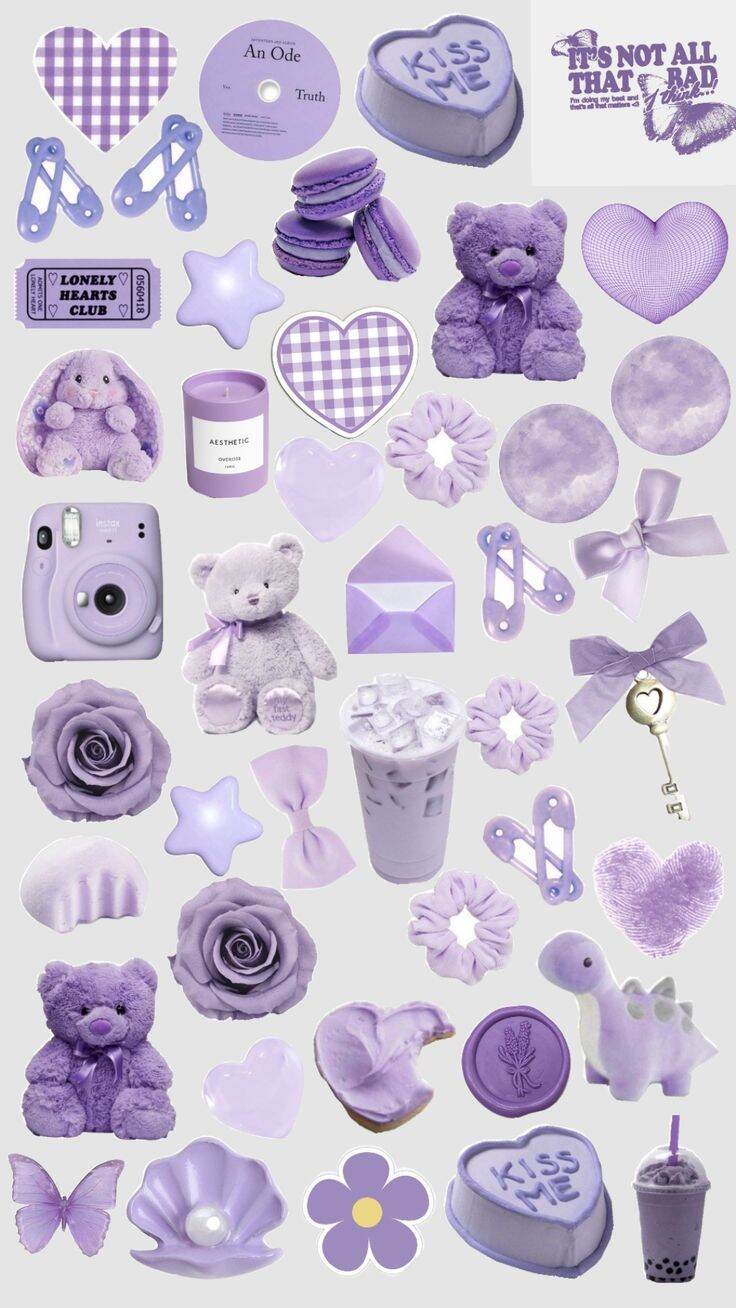 ✿BHM✿ - Purple Series assorted design 50pcs Sticker DIY Scrapbook stationary