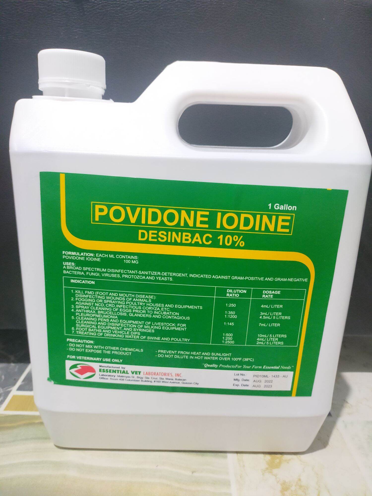 POVIDONE IODINE DISINFECTANT 1 GALLON (4 LITERS) Lazada PH