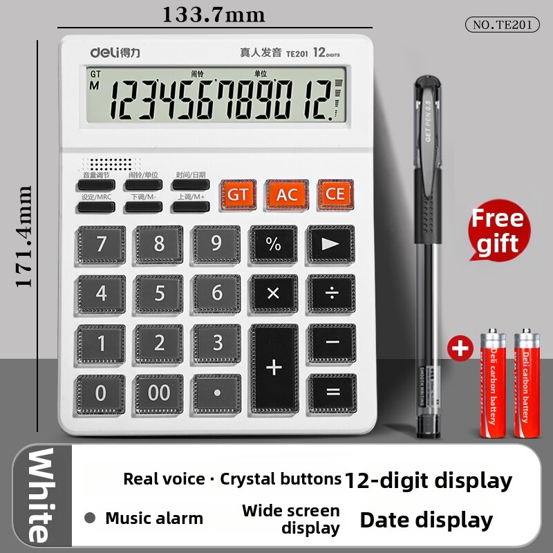 deli | Financial Office Use Calculator Big Keys Large Screen Voice Dual Power