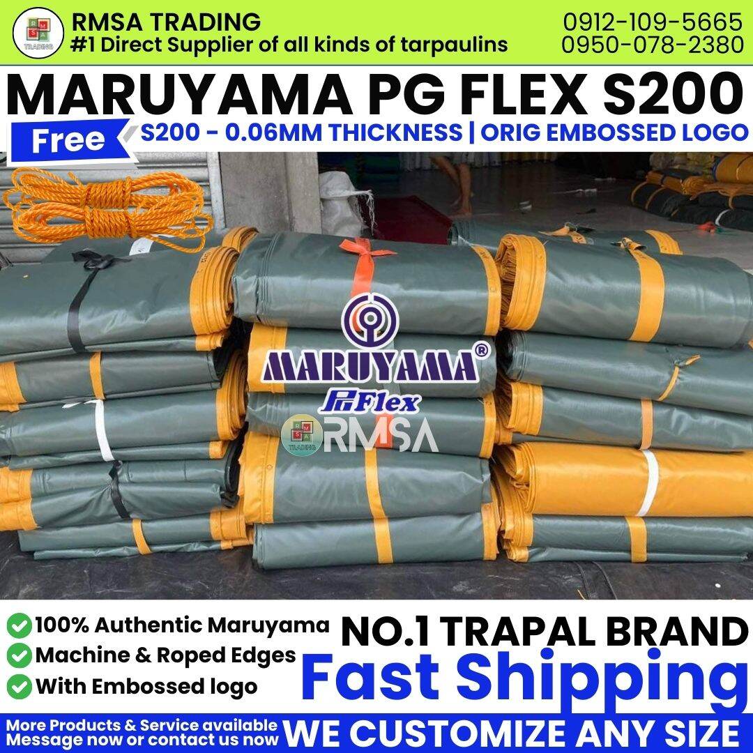 RMSA | 10x24FT 24x10FT S200 Authentic Maruyama PG Flex S200 | LONA TOLDA TARPAULIN ROOF COVER | TRUCK COVER | Original Maruyama Japan StraightCutS2 10x24 24x10 - Brand Maruyama Presyo 4,399 Piso*Libreng Shipping