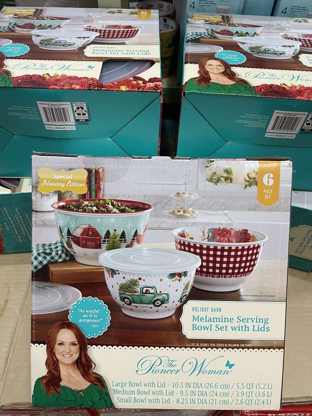 Pioneer Woman Melamine Serving Bowl Set with Lids Lazada PH