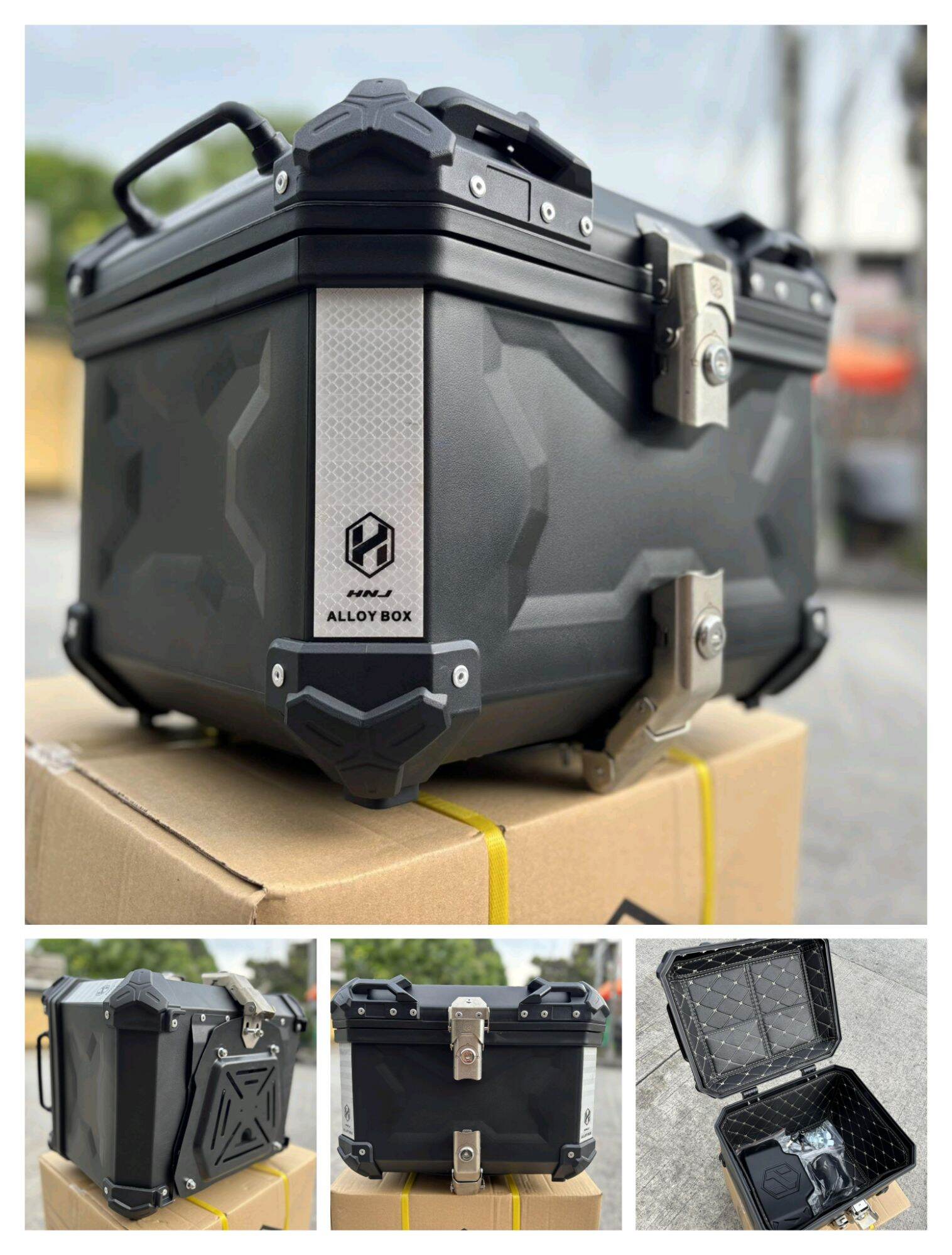 HNJ 3X V4 Top01 TOP BOX 45 LITERS with BACKREST & Metal Base plate