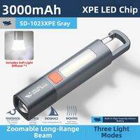 SMILING SHARK | Dual-light Adjustable Zoom Ultra-bright Portable Rechargeable Long-life Flashlight