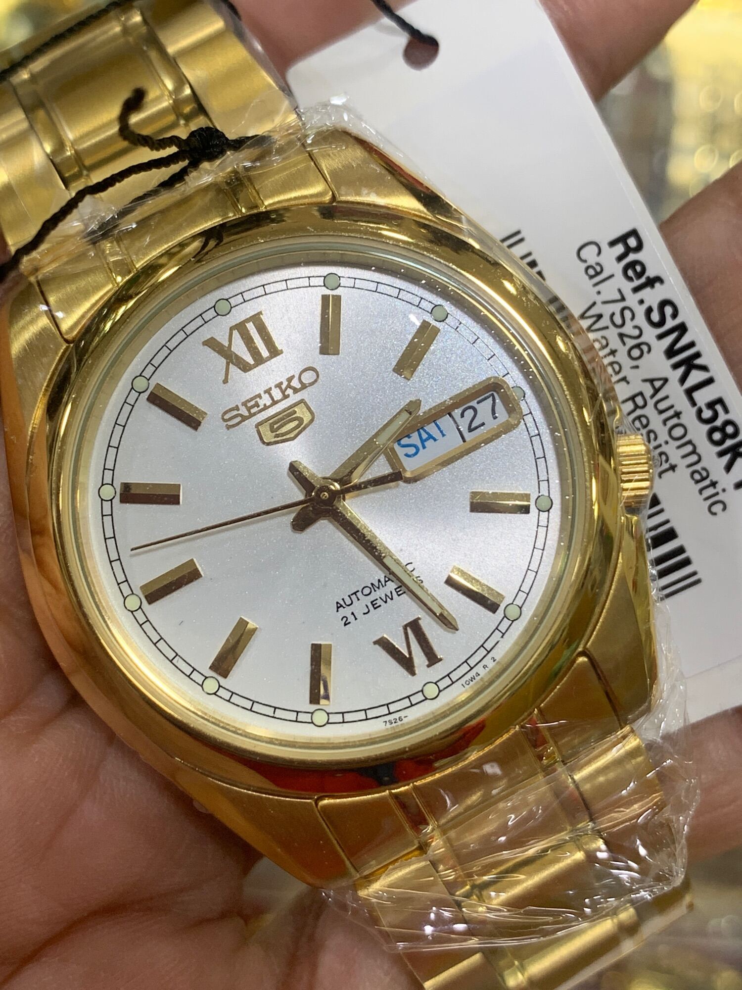 Seiko SNKL58K1 Mens Gold Automatic 30M