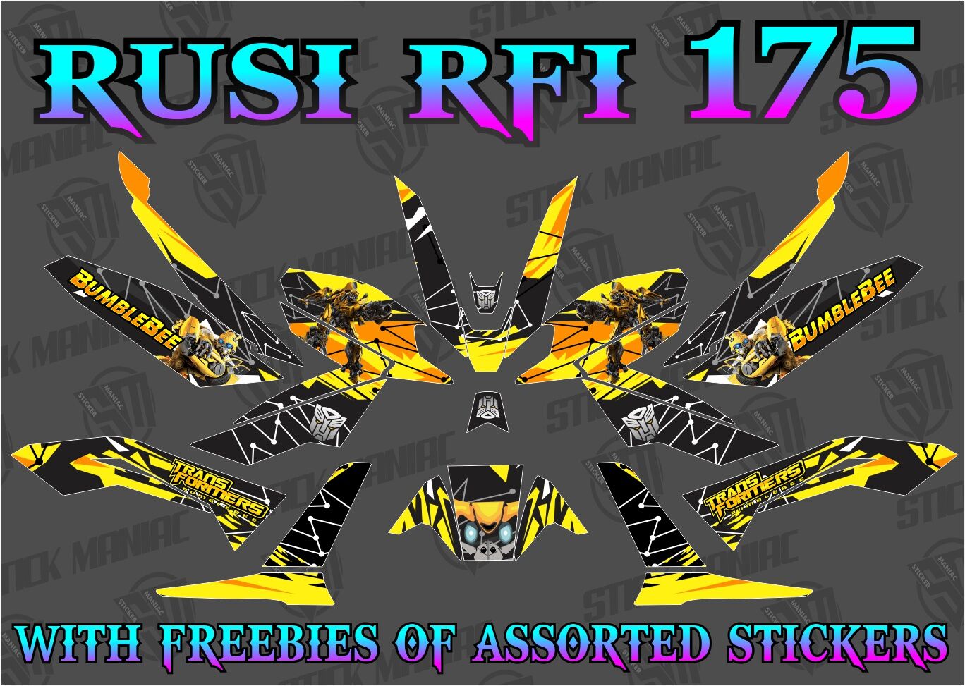 Rusi RFI 175 decals sticker, Laminated | Lazada PH