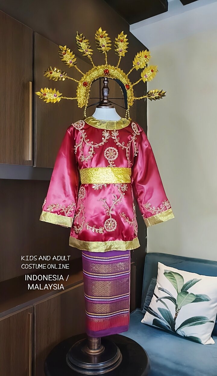 INDONESIA/ MALAYSIA GIRL UNITED NATIONS COSTUME DRESS FOR KIDS