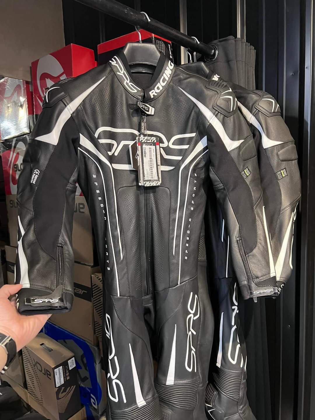 SPRS R1 FULL LEATHER RACING SUIT 48 SIZE ORIGINAL SPRS FROM SEC ...