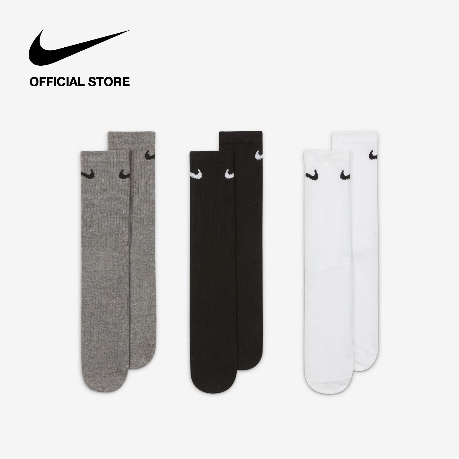 Tất Cổ Cao Nike Mens Everyday Lightweight Training Crew Socks (3 Pairs) - Multi-Color