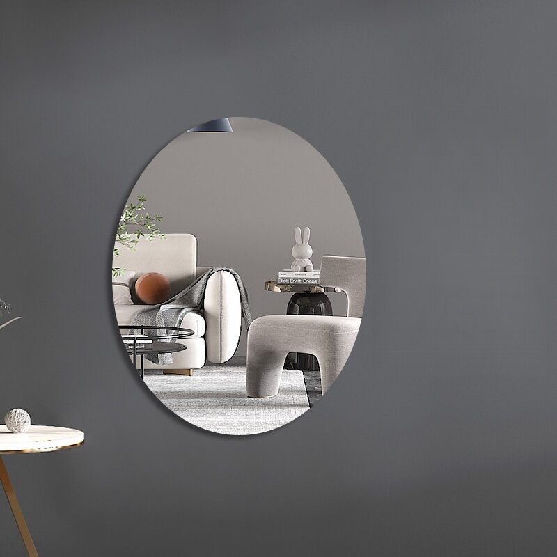 AIMO HD acrylic mirror wall mirror splicing mirror self-adhesive mirror full body mirror can be bent acrylic splicing single or 4 pieces/set (20X20cm 30X30cm) living room bedroom bathroom personality fashion DIY decoration