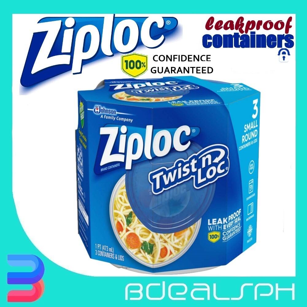 Ziploc Twist N Loc Small Round Food Storage Containers 16 Ounce 3 Count Set  of 6