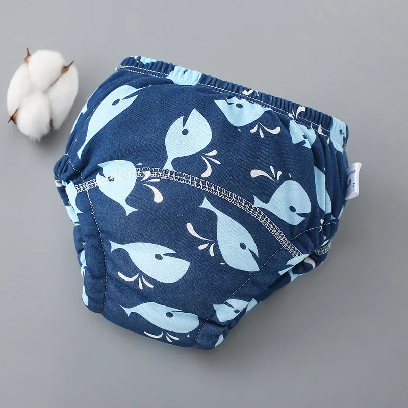 Reusable Soft Cotton Baby Breathable Diapers Pee Shorts Toddler Potty Training Pants Underwears for Boys & Girls
