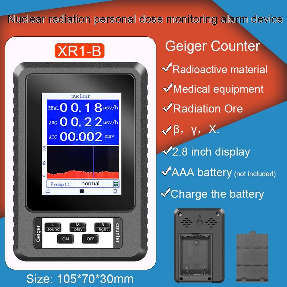 Nuclear Radiation Detector Color Display Screen Geiger Counter Personal BR-9B XR-1/XR-1 Pro Dosimeter Marble Detector Beta Gamma