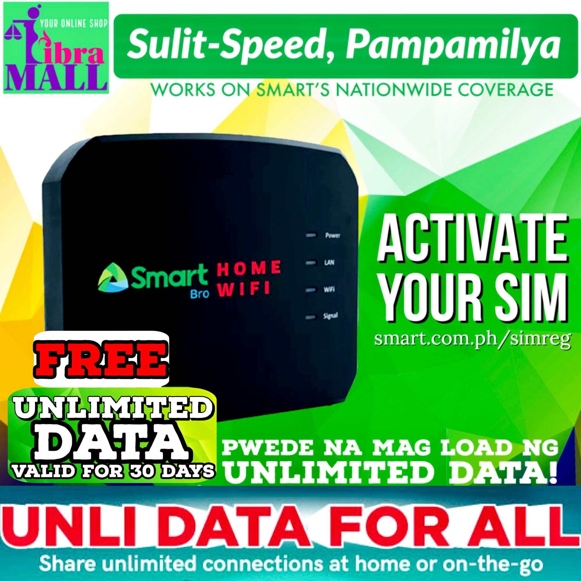 Smart Bro Prepaid Home Wifi - Unlimited Data for 30 Days