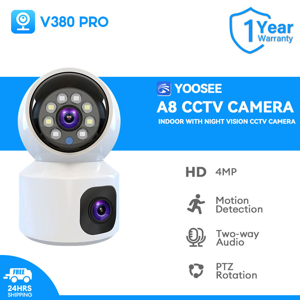 YOOSEE 2K Dual-Lens Wifi CCTV Camera with Night Vision