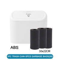 1/2/3Pcs Car Trash Can (with Lid) Contains 60 (300) Garbage Bags Small Car Trash Can Leak-proof Mini Car Accessories