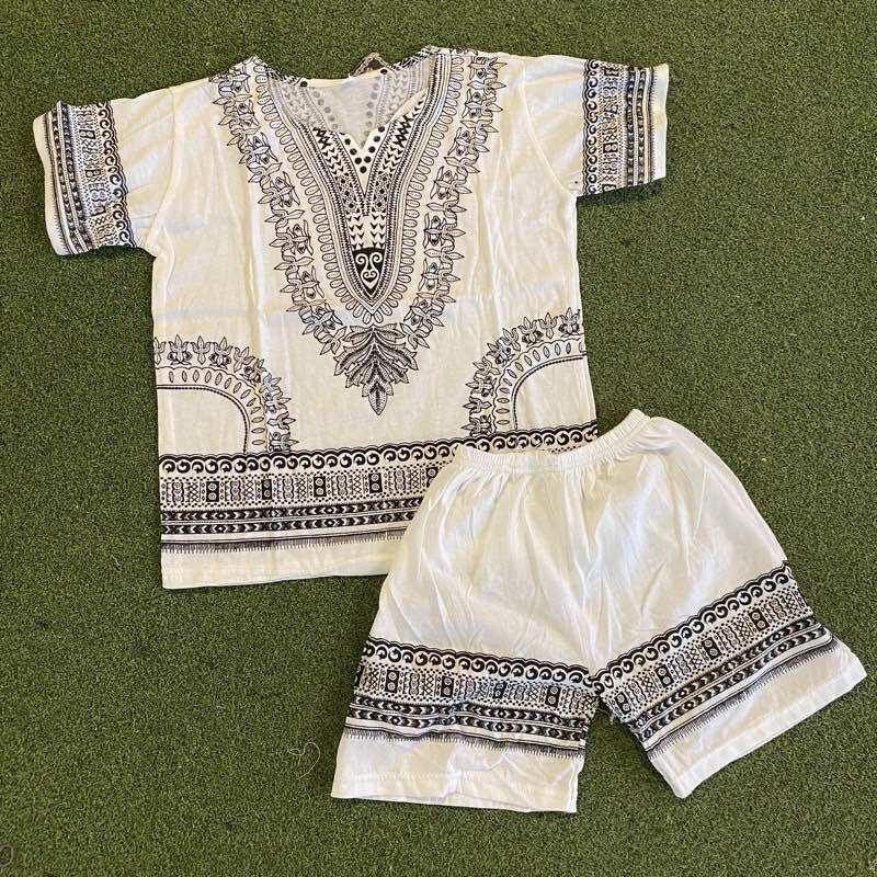 Bohemian Outfit For Kids Boy Batik Dashiki Terno Short Set