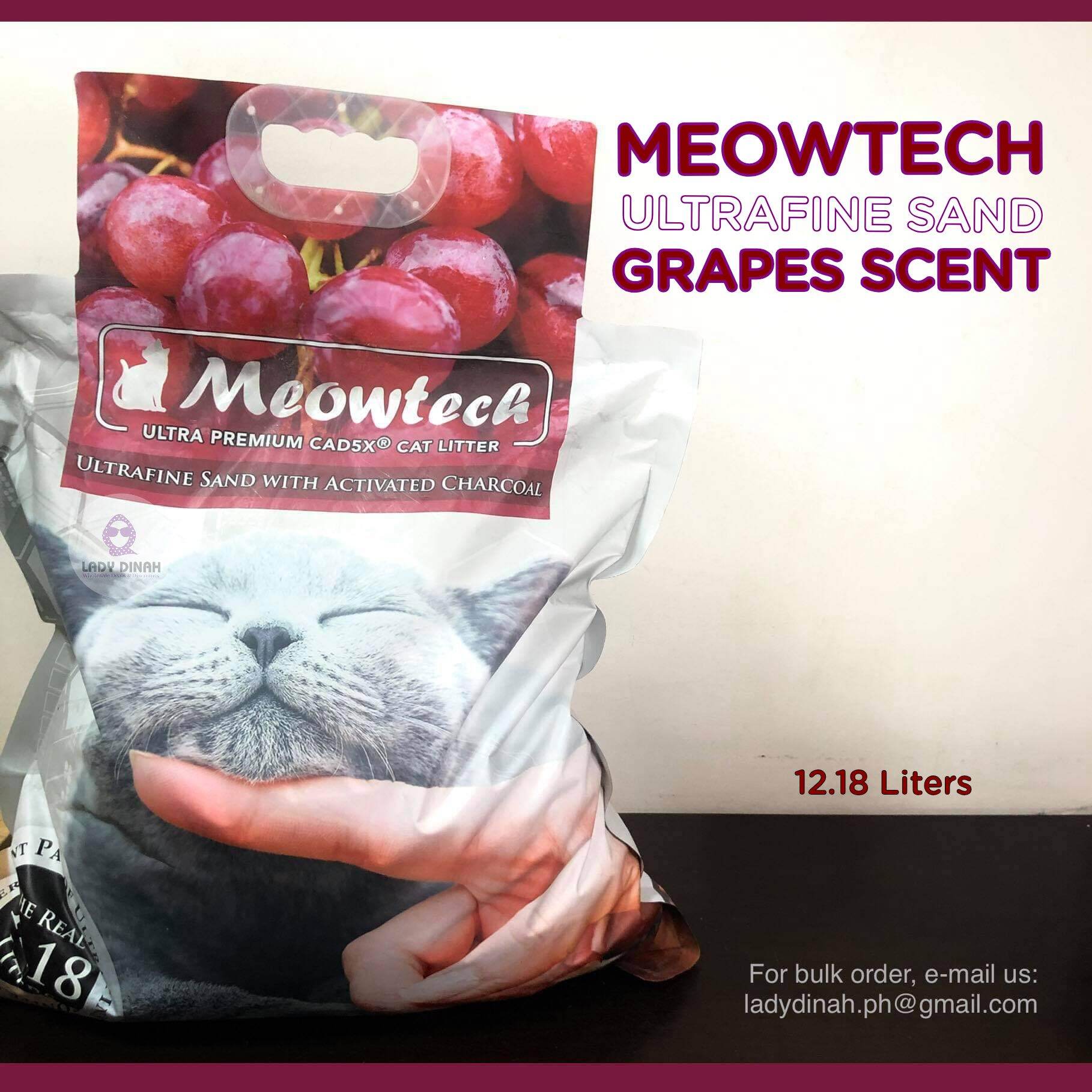 Meowtech Ultrafine Cat Litter Sand with Activated Charcoal 12.18L (Coffee/Grapes/Pandan/Green Apple Scent). 