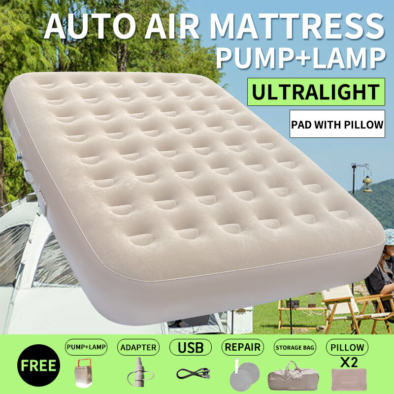 Thickened Inflatable Camping Mattress - Portable Single/Double Air Cushion