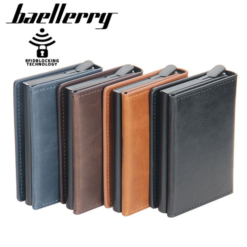 Baellerry RFID Men's Leather Wallet with Automatic Pop-up Feature