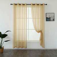 MILVIDAS 1PC Solid Color Sheer Curtain 140×160cm/140×220cm/140×255cm - Elegant Lightweight Grommet Light-Filtering Sheer Panel/Curtain/Bedroom Living Room