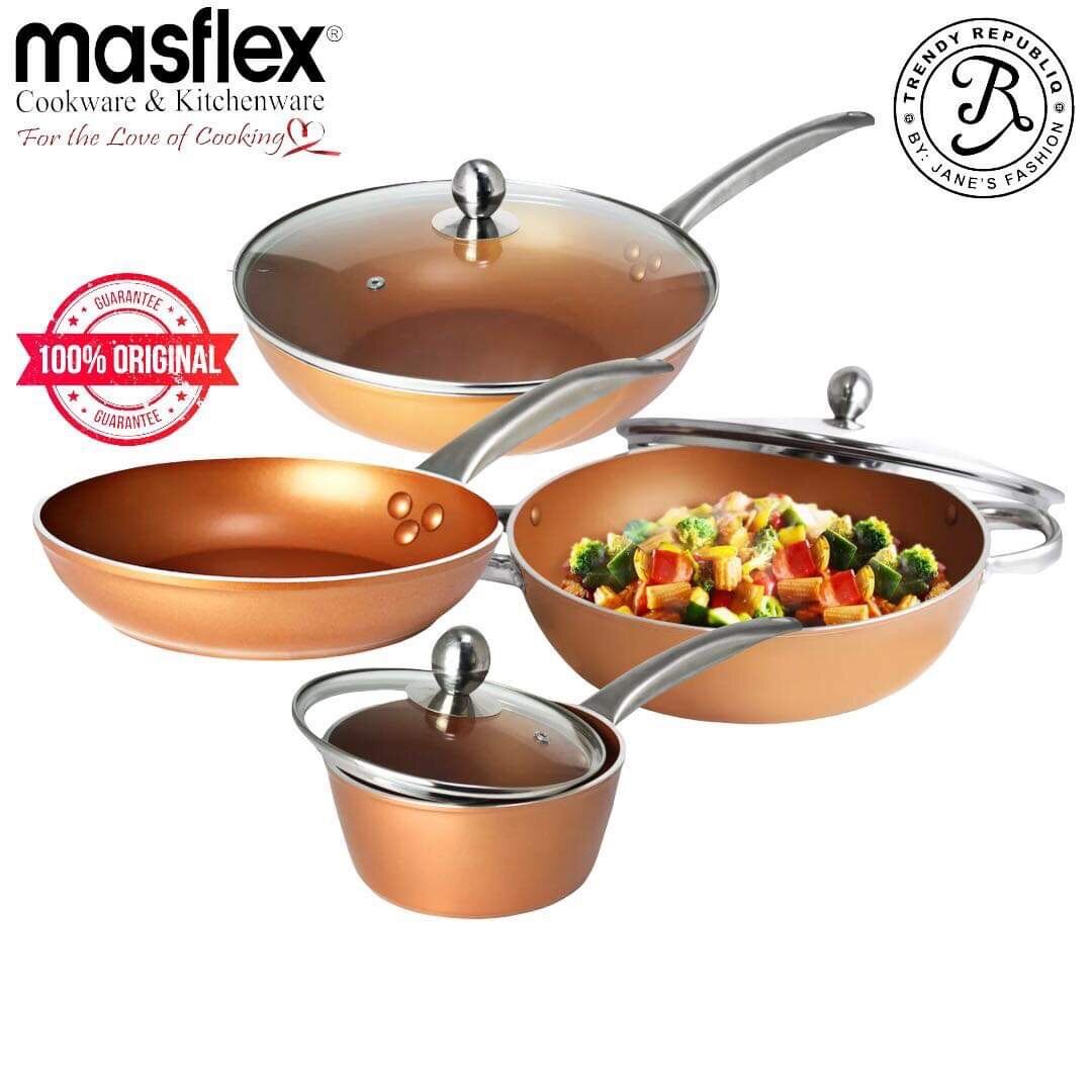 Masflex Original Copper Induction NonStick Cookware Set Lazada PH