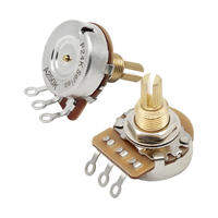FLEOR 2PCS Guitar Potentiometers Fine 24-spline Brass Shaft Pots 500K/250K Long / Short Shaft Choose Guitar Parts