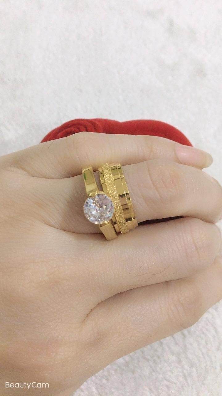 (238) 2in1 Set Rings 10k gold for daily use and not faded | Lazada PH