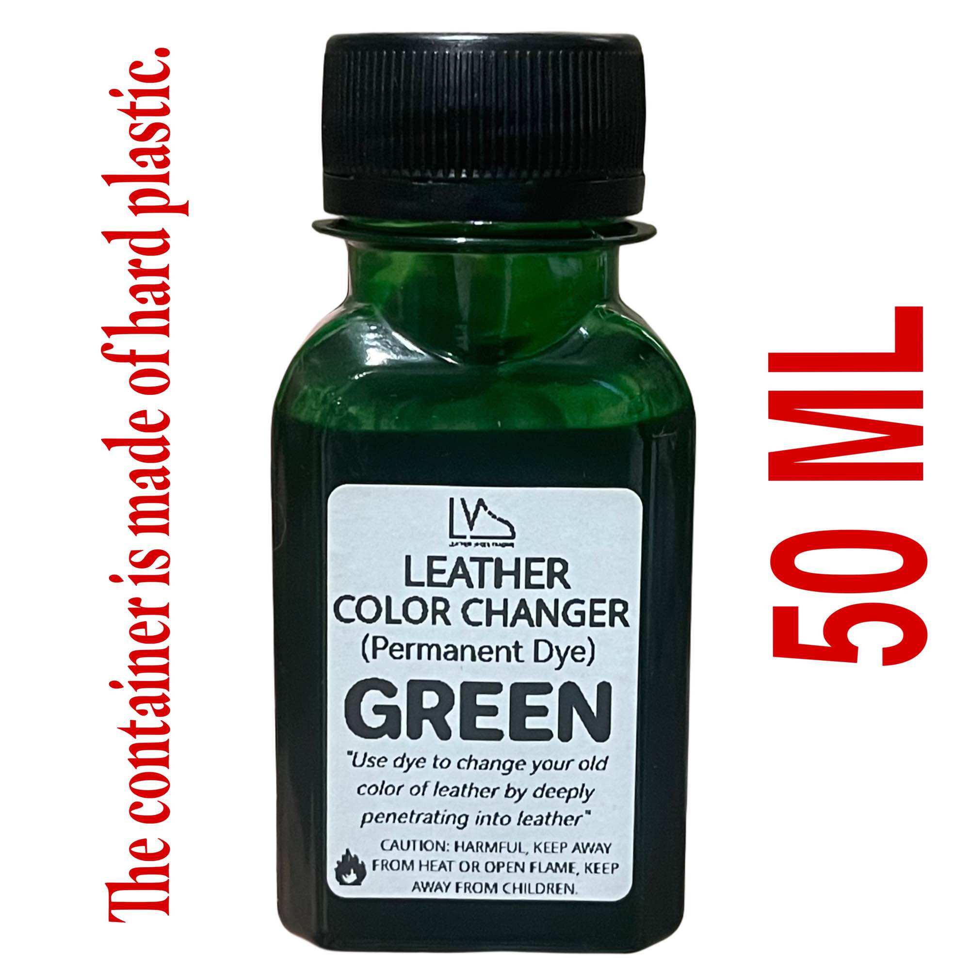 Permanent leather dye 50 ml plastic container for leather shoes bags