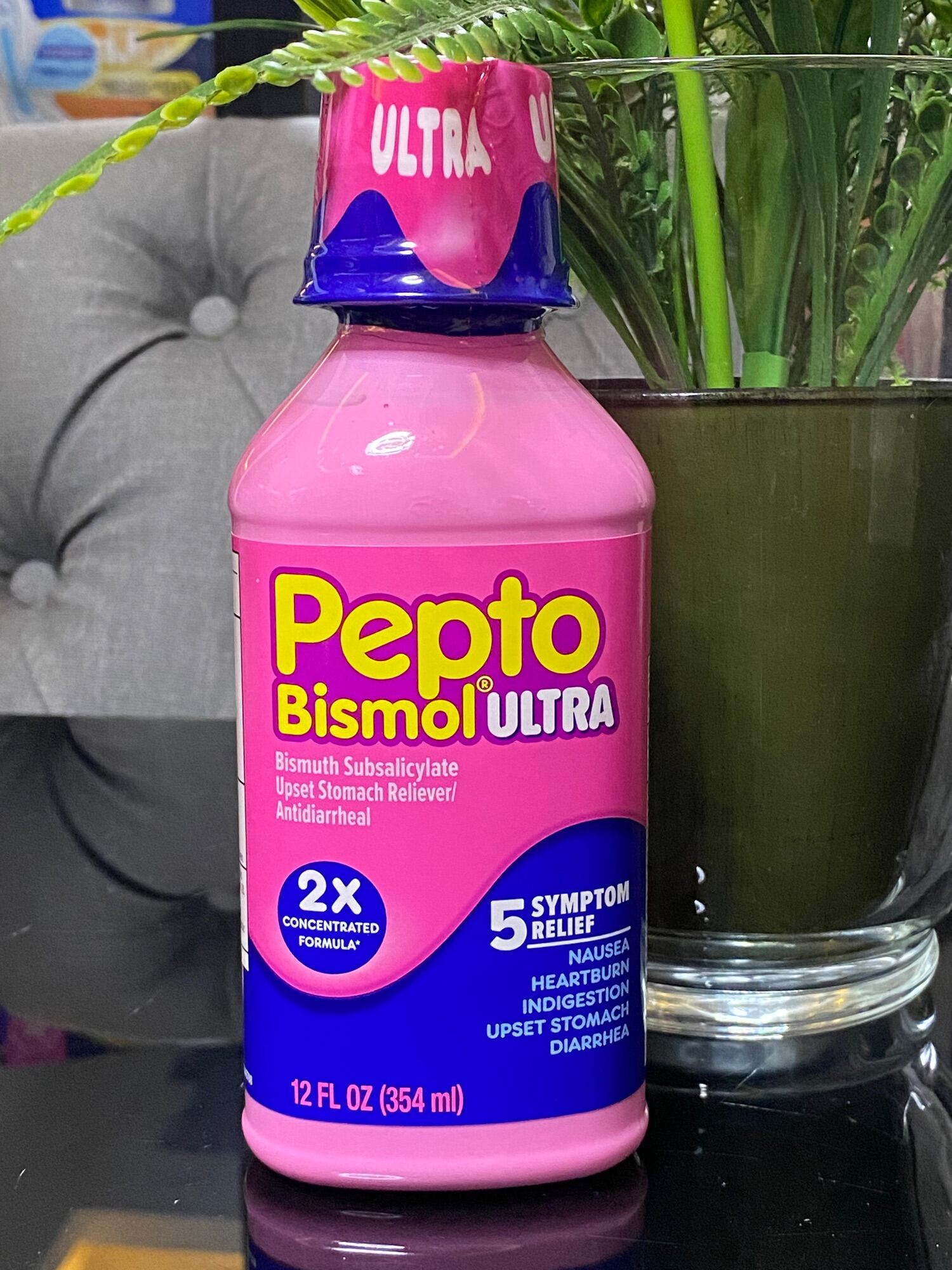 Pepto Bismol Ultra 5 Symptom Relief Liquid, Original, 12 fl.oz / 354ml