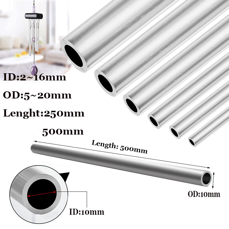 iMeistek 6063 Aluminium Round Tubes, 8 mm OD 4 mm ID 300 mm Length Seamless Straight Round Tubes for Industrial, Decorative, Architectural (Pack of 3