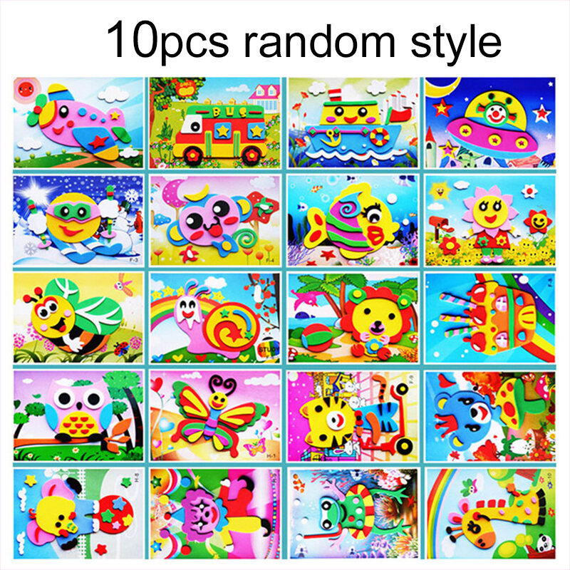 5~20pcs Children EVA Foam Sticker Toy Cute Cartoon Animal Puzzle 3D Puzzle Early Education Toys for Kids Toy Girls Gift TMZ