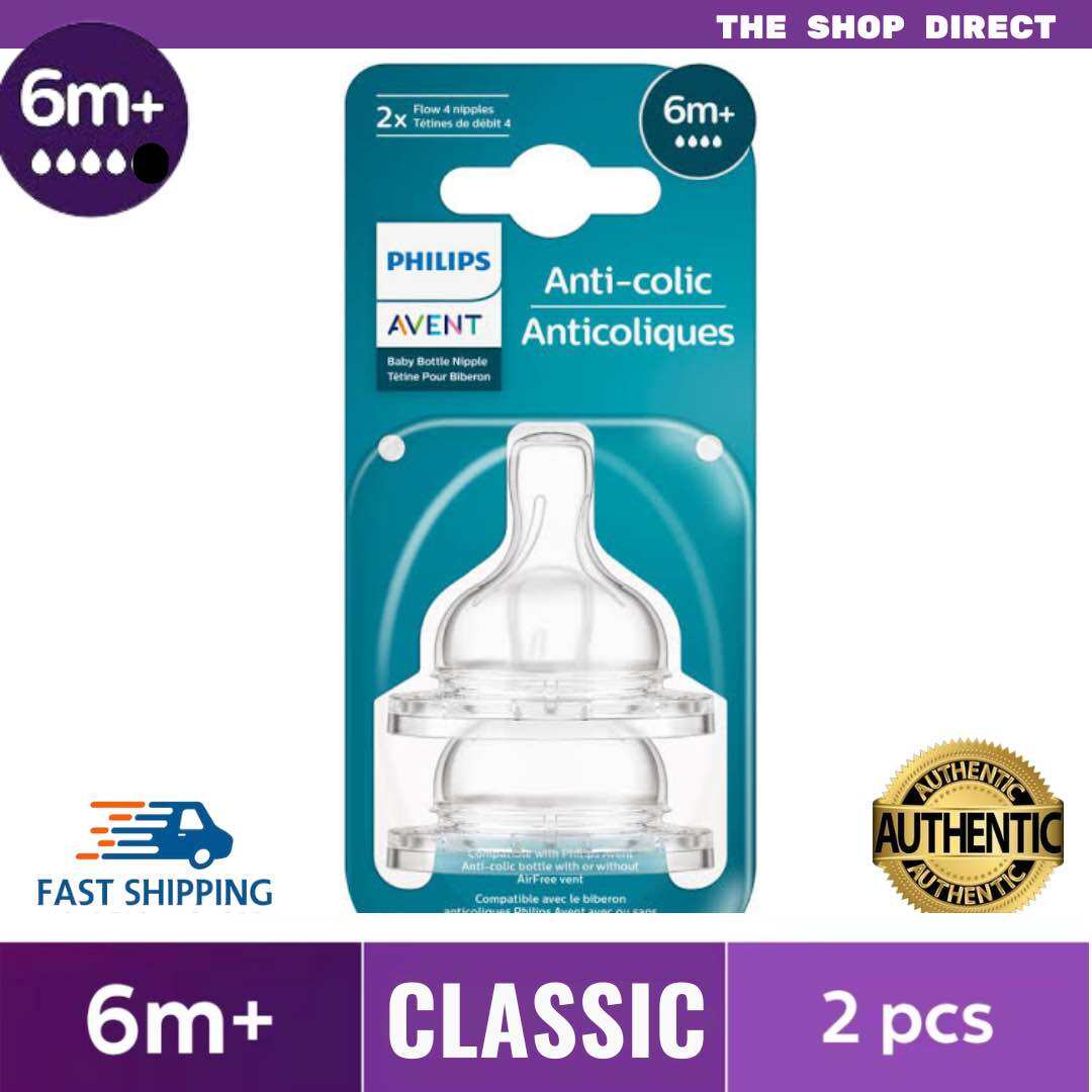 AVENT Fast Flow Classic Nipples 6M+ Level 4, 2-Pack