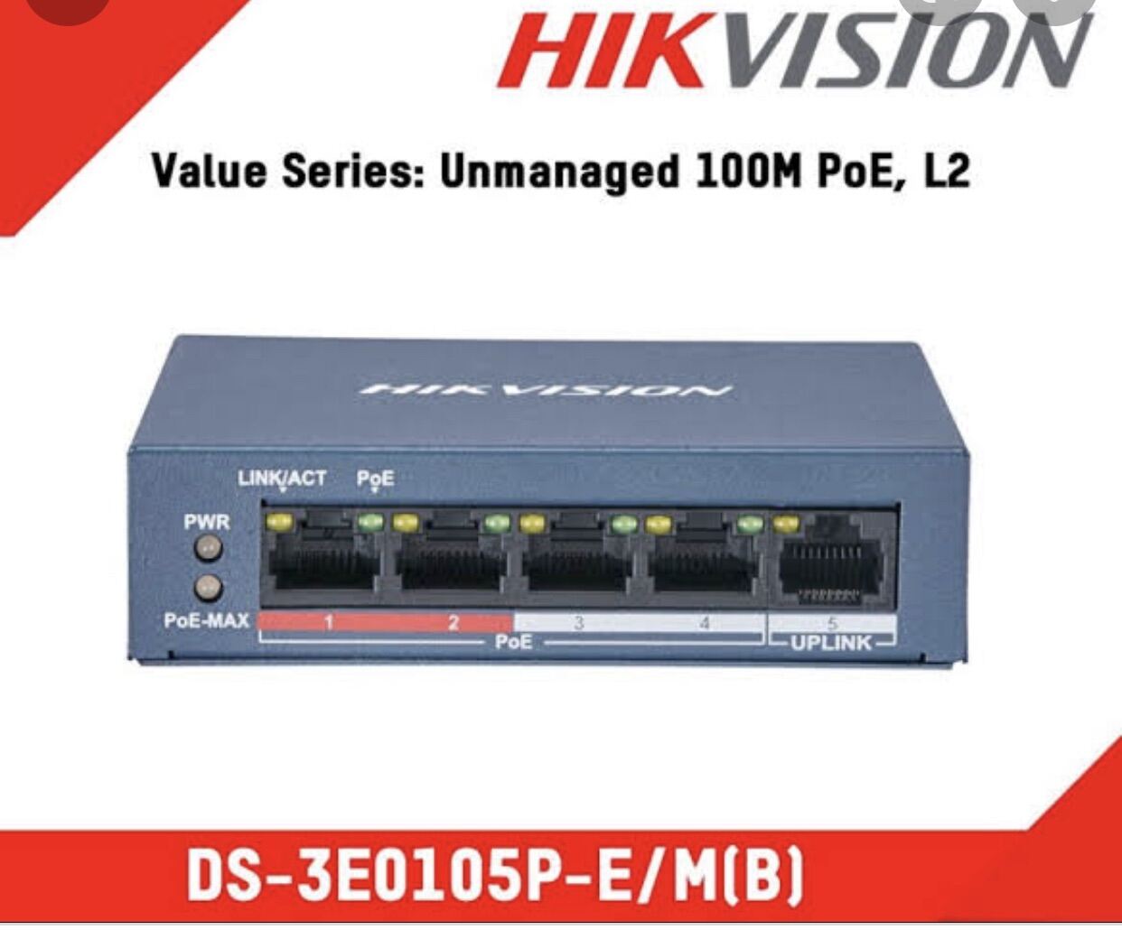 hikvision poe 4 port switch