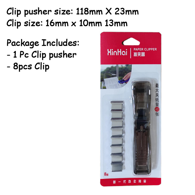 2-in-1 Handheld Paper Clip Dispenser With 50 Stainless Steel Clips - Portable Clam Clip Tool For School & Office