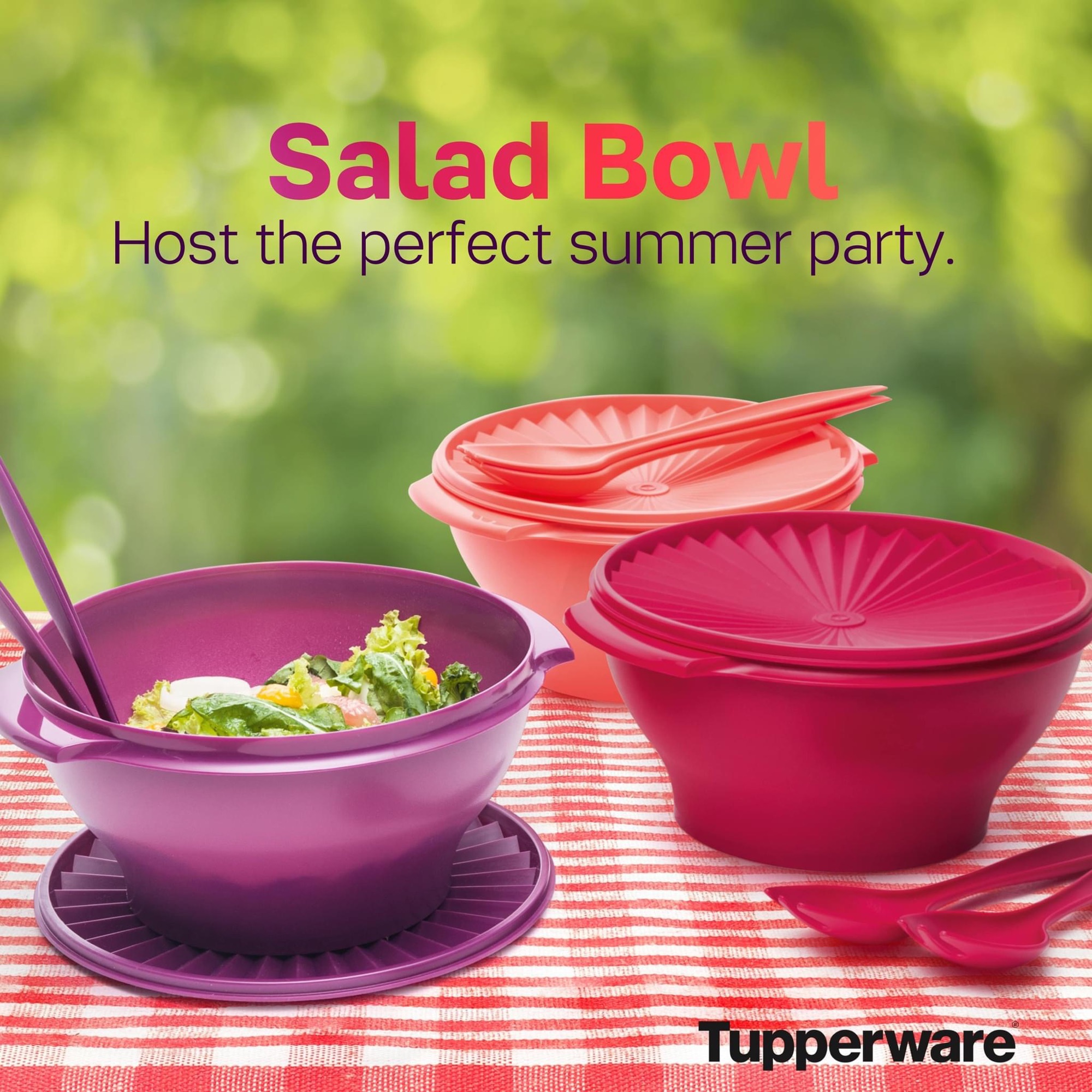 Tupperware Three Piece Salad Bowl 