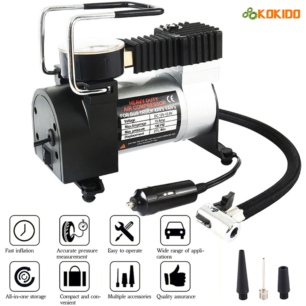 Portable 12V Car Tire Inflator Pump by 