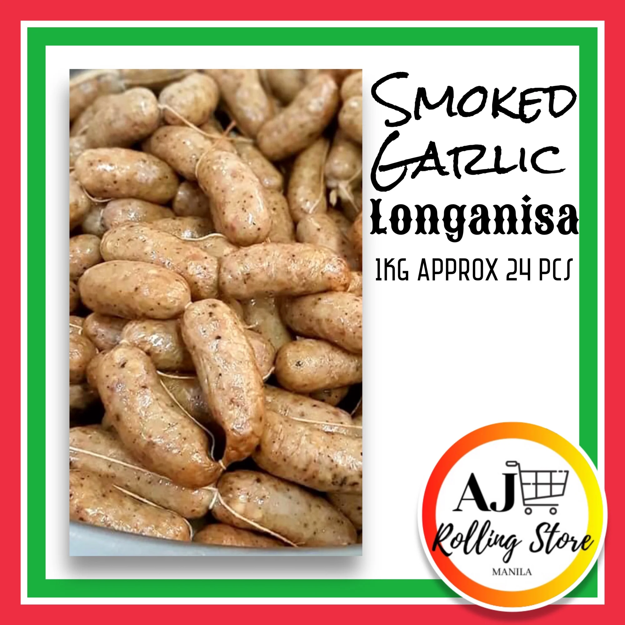 Smoked Garlic Longanisa 1Kg Approx 24pcs