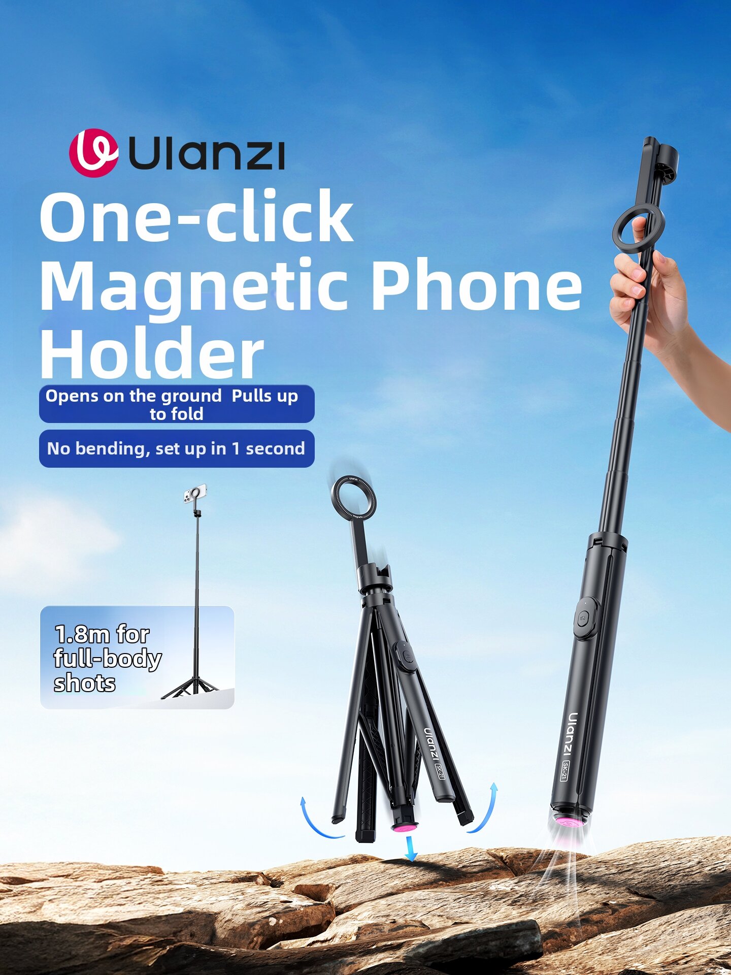 Product photo of Ulanzi One-Click Magnetic Phone Tripod from its Lazada listing