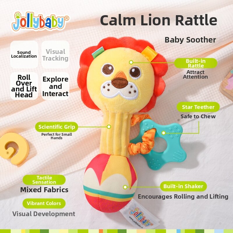 Jollybaby | Infant Soothing Rattle Toy with Teething and Grip Training 0-1 Years