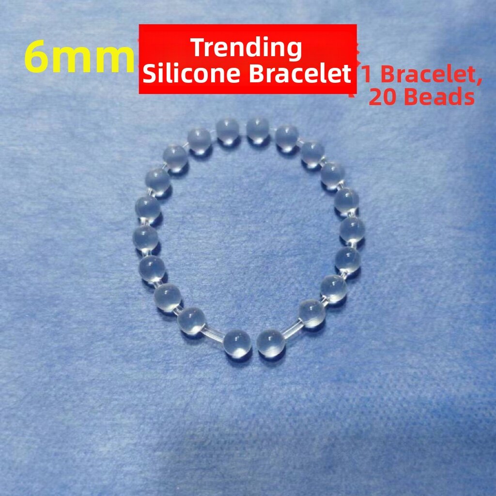 Silicone Hand Bracelet round Linked Soft Beads 6-6.5-7-7.5-8-8.5-9mm DIY Handmade Jewelry Accessories Fashionable Craft Supplies