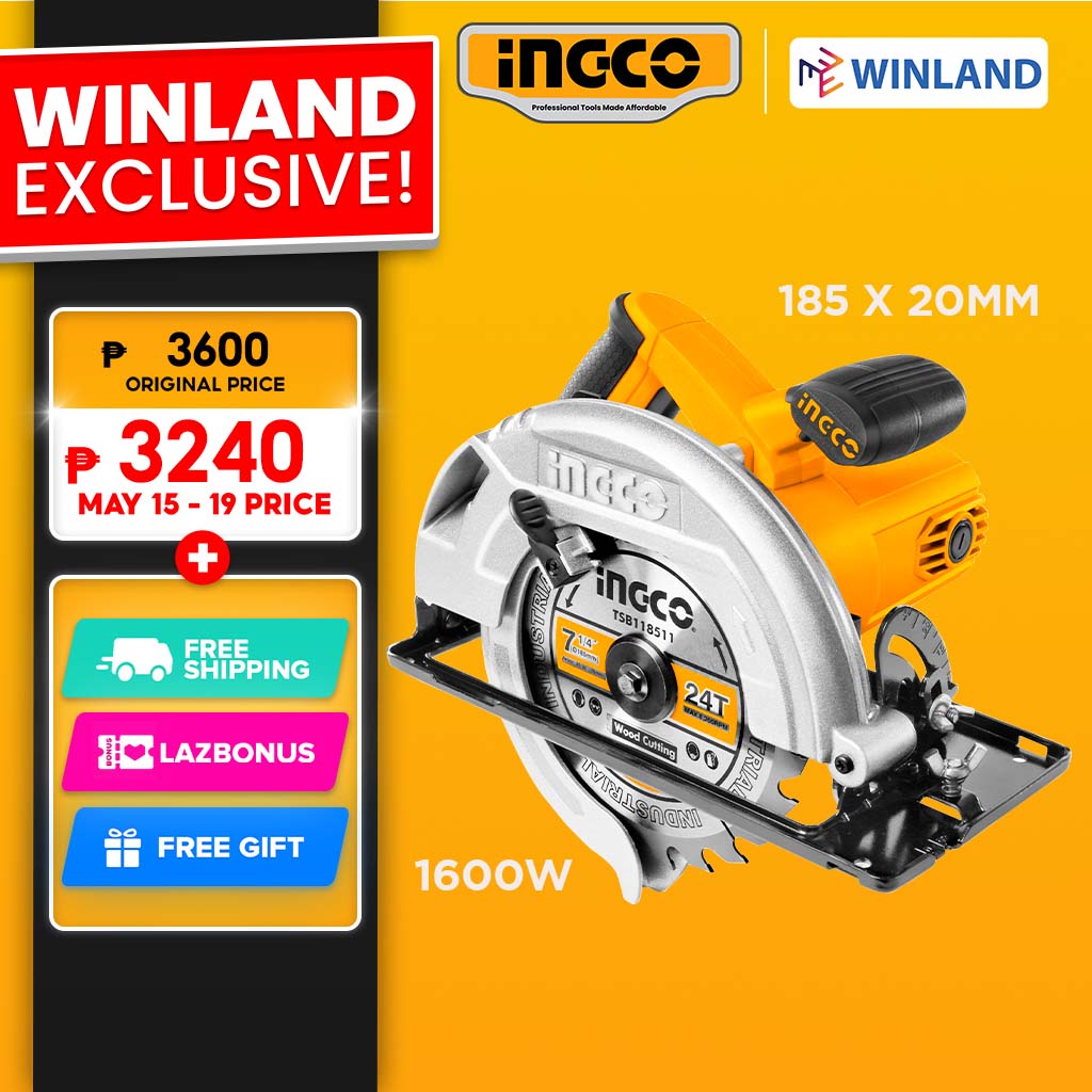 INGCO by Winland Circular Saw 7-1/4 inch 1600W CS185682