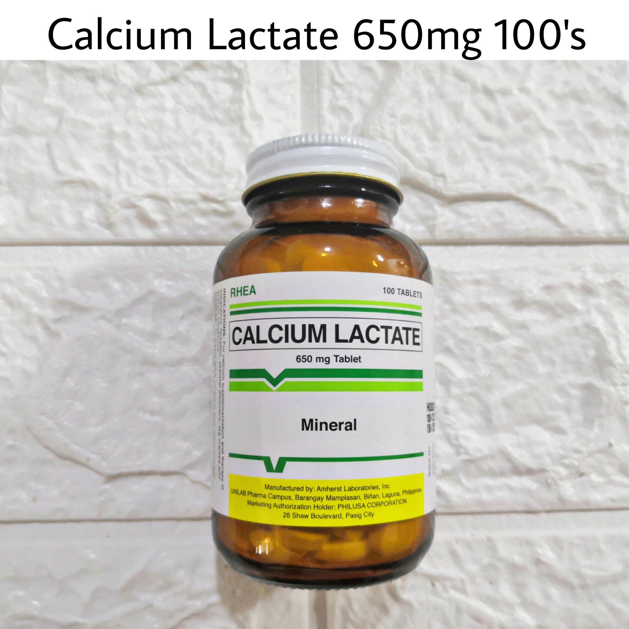 Calcium Lactate Mineral 650mg/tablet 100's Lazada PH