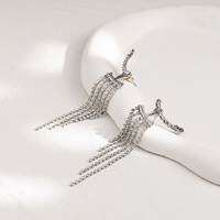 Korean Full Rhinestone Long Tassel Drop Earrings for Women Exquisite Luxury Zircon Crystal Earrings Female Jewelry Wholesale