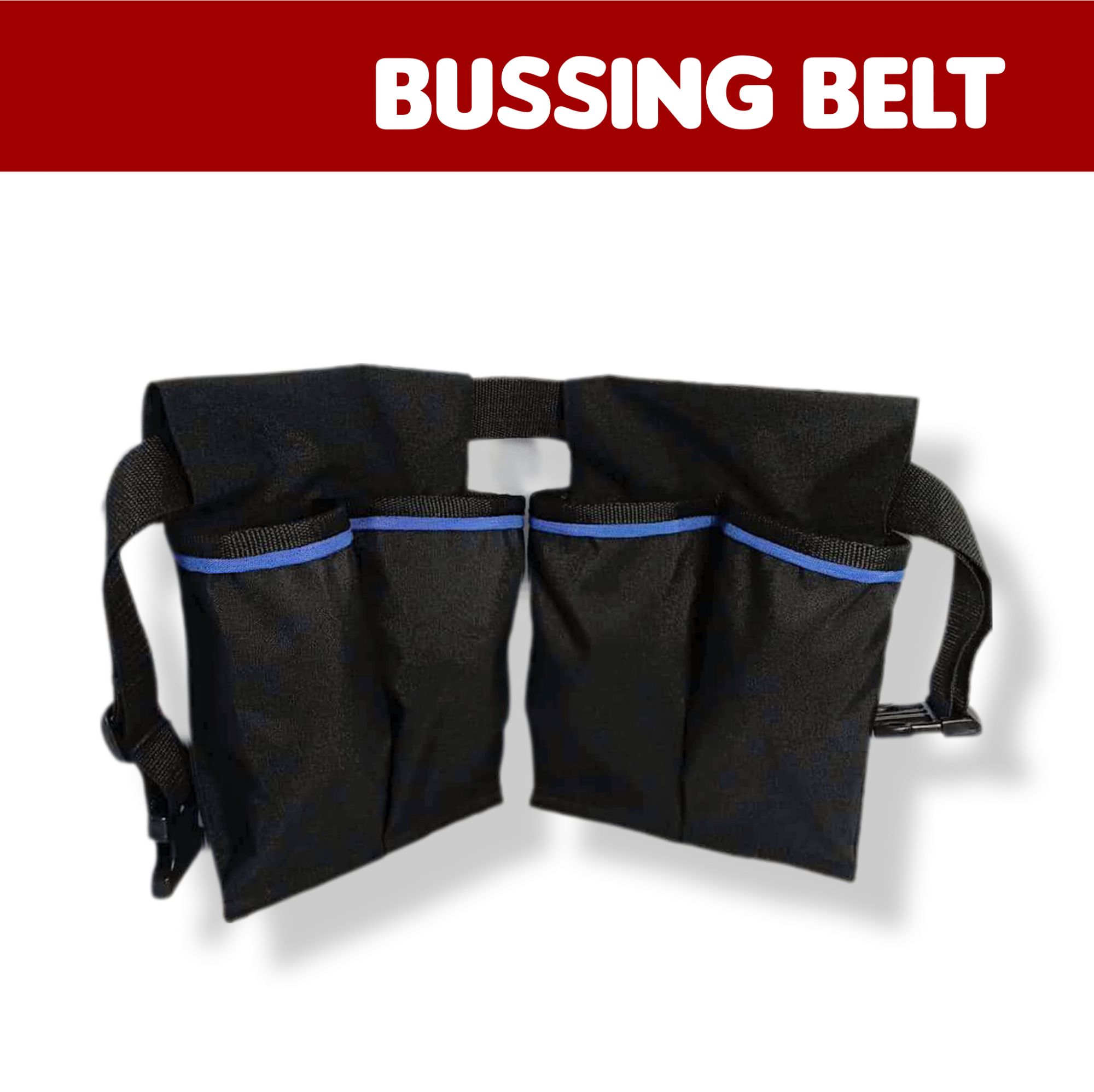 4 Pockets with (YELLOW LINING) Bussing Belt /Janitorial Belt Bag