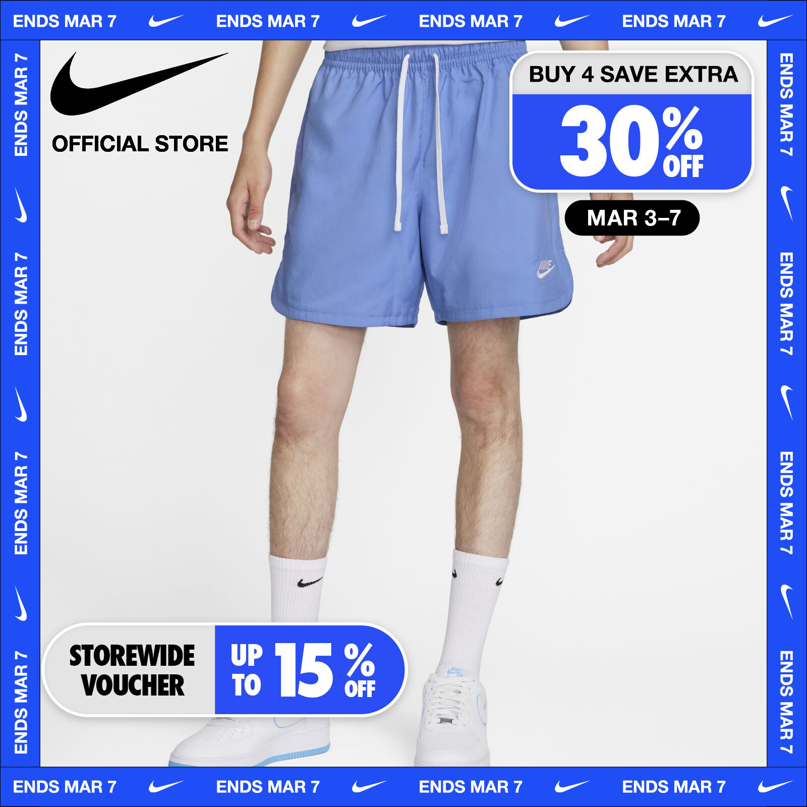 Nike Men's Sportswear Sport Essentials Woven Lined Flow Shorts - Polar