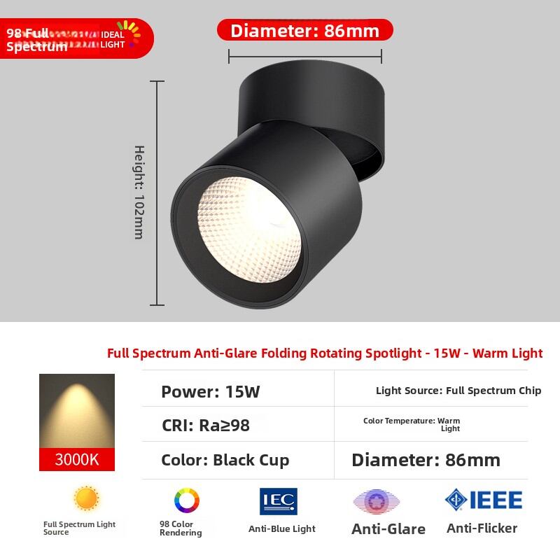 FANYAO | Adjustable Angle LED Spotlights Foldable Wall-Mounted Ceiling Light