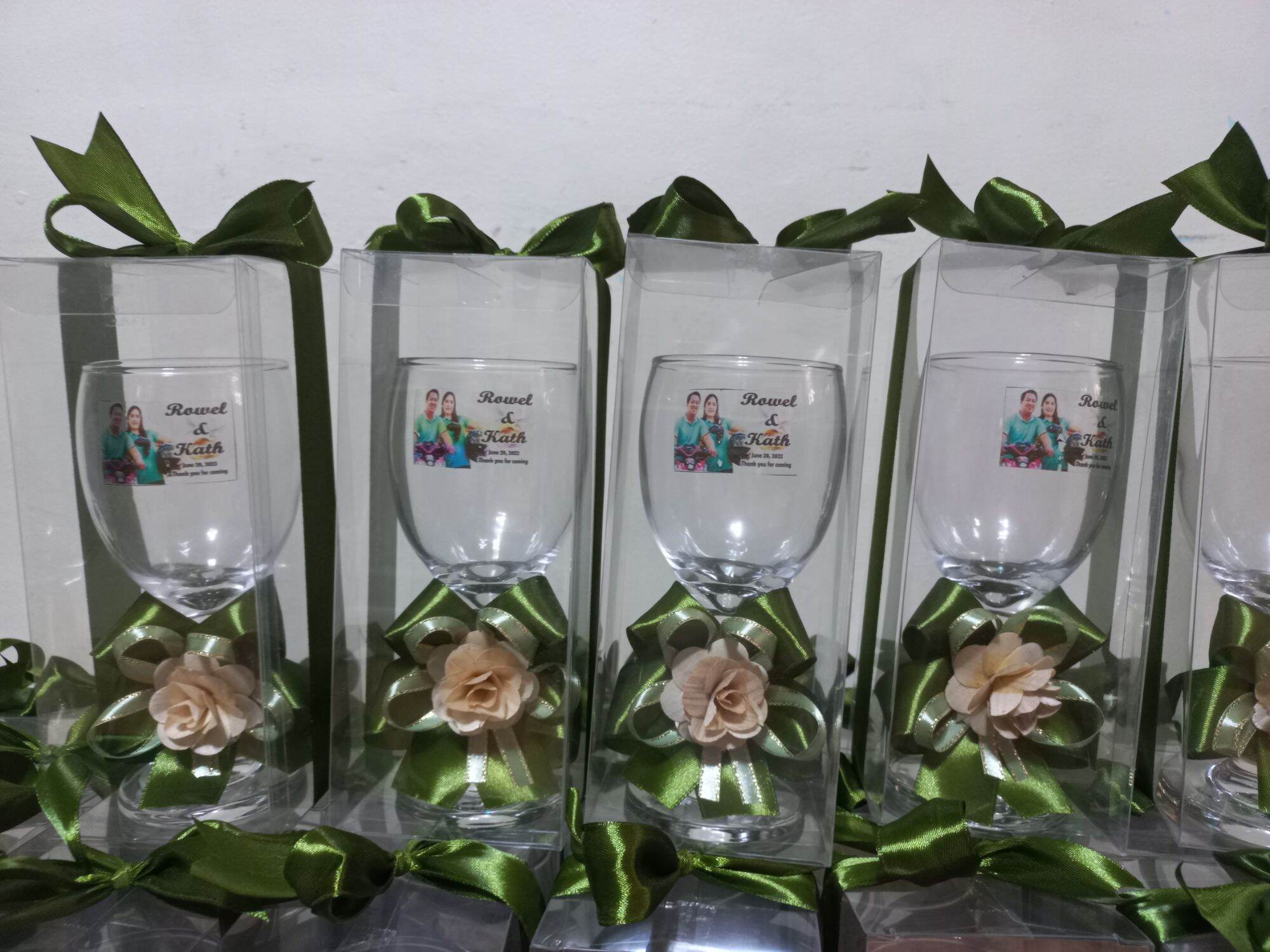 wine glass for wedding souvenir with acetate box Lazada PH
