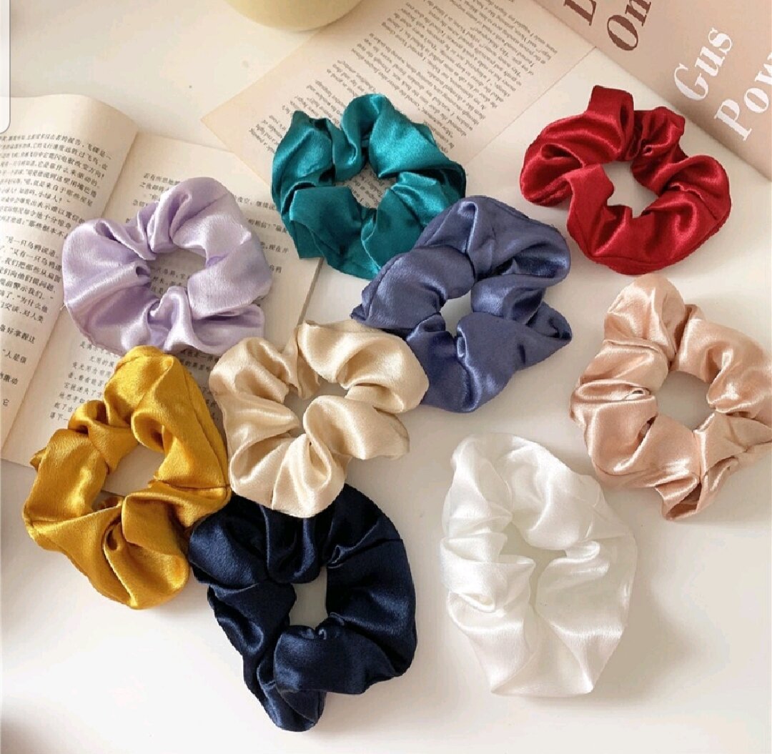 Scrunchies Satin jumbo size panali sa buhok/pony tail | Lazada PH